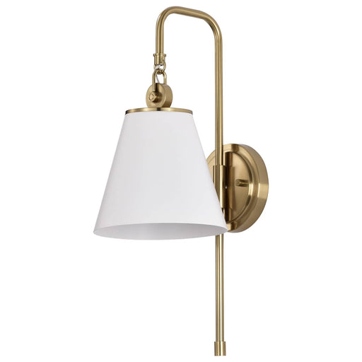 Sconce Nuvo 60-7446 Dover - 1 Light - Wall Sconce - White with Vintage Brass Nuvo