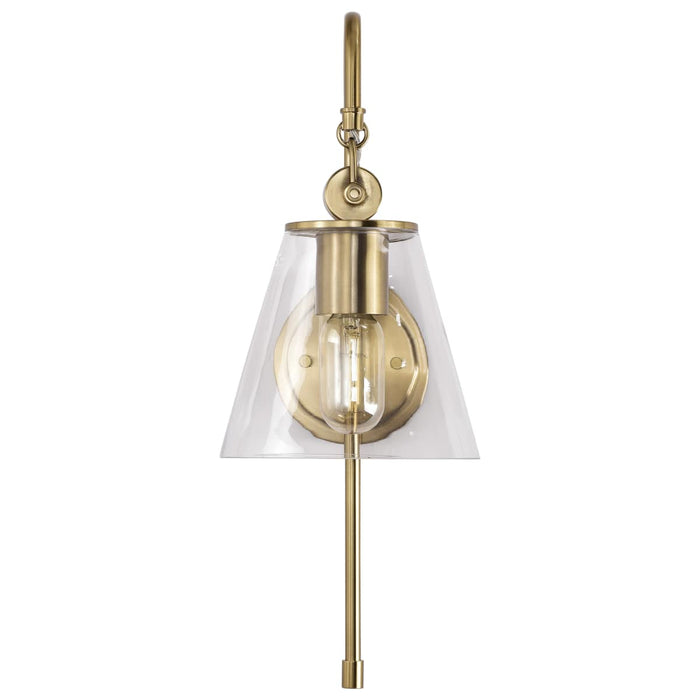 Sconce Nuvo 60-7449 Dover - 1 Light - Wall Sconce - Vintage Brass with Clear Glass Nuvo