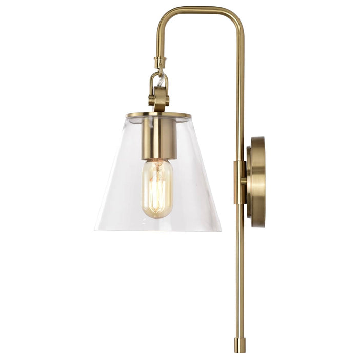 Sconce Nuvo 60-7449 Dover - 1 Light - Wall Sconce - Vintage Brass with Clear Glass Nuvo