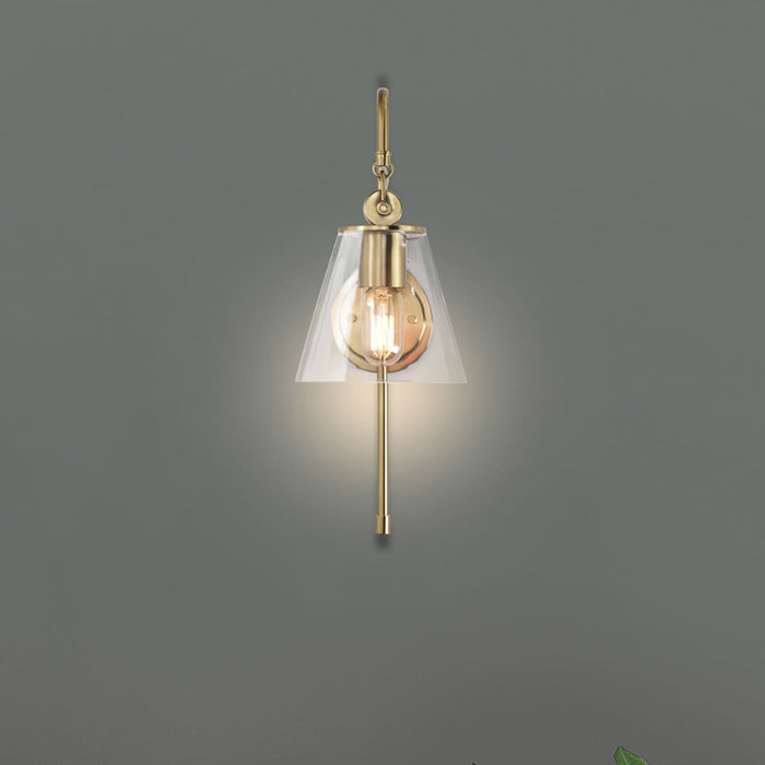 Sconce Nuvo 60-7449 Dover - 1 Light - Wall Sconce - Vintage Brass with Clear Glass Nuvo