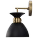 Sconce Nuvo 60-7458 Perkins - 1 Light - Wall Sconce - Matte Black with Burnished Brass Nuvo