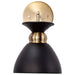 Sconce Nuvo 60-7458 Perkins - 1 Light - Wall Sconce - Matte Black with Burnished Brass Nuvo