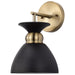 Sconce Nuvo 60-7458 Perkins - 1 Light - Wall Sconce - Matte Black with Burnished Brass Nuvo