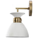 Sconce Nuvo 60-7459 Perkins - 1 Light - Wall Sconce - Matte White with Burnished Brass Nuvo