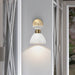 Sconce Nuvo 60-7459 Perkins - 1 Light - Wall Sconce - Matte White with Burnished Brass Nuvo