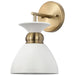 Sconce Nuvo 60-7459 Perkins - 1 Light - Wall Sconce - Matte White with Burnished Brass Nuvo
