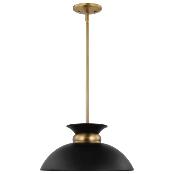 Pendant Nuvo 60-7460 Perkins - 1 Light - Small Pendant - Matte Black with Burnished Brass Nuvo