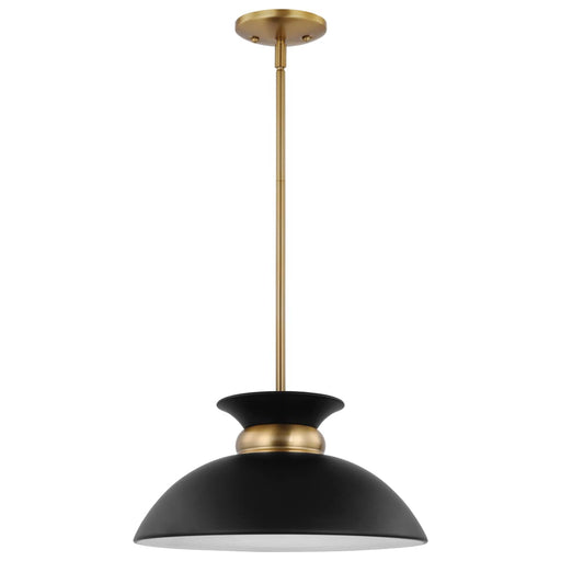 Pendant Nuvo 60-7460 Perkins - 1 Light - Small Pendant - Matte Black with Burnished Brass Nuvo