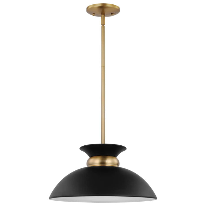 Pendant Nuvo 60-7460 Perkins - 1 Light - Small Pendant - Matte Black with Burnished Brass Nuvo