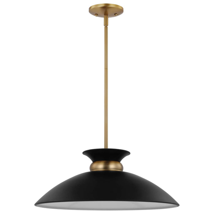 Pendant Nuvo 60-7461 Perkins - 1 Light - Medium Pendant - Matte Black with Burnished Brass Nuvo
