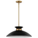Pendant Nuvo 60-7461 Perkins - 1 Light - Medium Pendant - Matte Black with Burnished Brass Nuvo