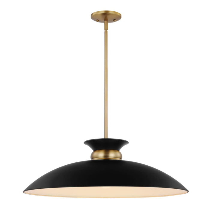 Pendant Nuvo 60-7462 Perkins - 1 Light - Large Pendant - Matte Black with Burnished Brass Nuvo