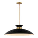 Pendant Nuvo 60-7462 Perkins - 1 Light - Large Pendant - Matte Black with Burnished Brass Nuvo