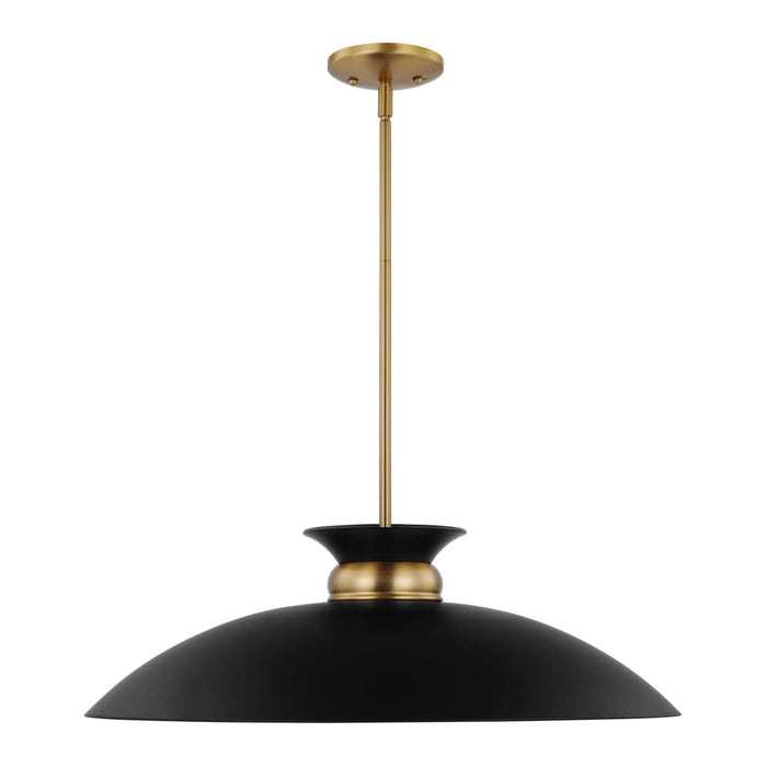 Pendant Nuvo 60-7462 Perkins - 1 Light - Large Pendant - Matte Black with Burnished Brass Nuvo