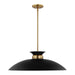 Pendant Nuvo 60-7462 Perkins - 1 Light - Large Pendant - Matte Black with Burnished Brass Nuvo