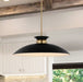 Pendant Nuvo 60-7462 Perkins - 1 Light - Large Pendant - Matte Black with Burnished Brass Nuvo