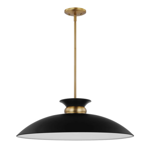 Pendant Nuvo 60-7462 Perkins - 1 Light - Large Pendant - Matte Black with Burnished Brass Nuvo