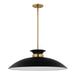 Pendant Nuvo 60-7462 Perkins - 1 Light - Large Pendant - Matte Black with Burnished Brass Nuvo