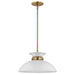 Pendant Nuvo 60-7463 Perkins - 1 Light - Small Pendant - Matte White with Burnished Brass Nuvo
