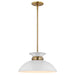 Pendant Nuvo 60-7463 Perkins - 1 Light - Small Pendant - Matte White with Burnished Brass Nuvo