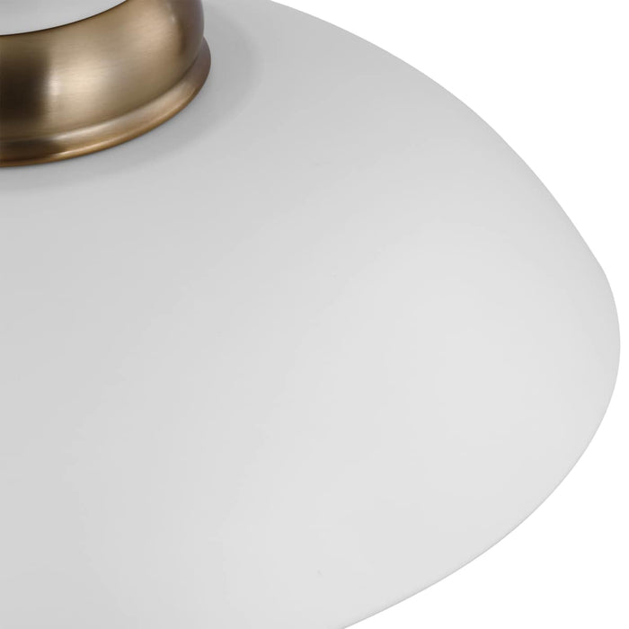 Pendant Nuvo 60-7463 Perkins - 1 Light - Small Pendant - Matte White with Burnished Brass Nuvo