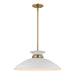 Pendant Nuvo 60-7464 Perkins - 1 Light - Medium Pendant - Matte White with Burnished Brass Nuvo