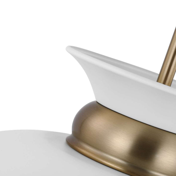 Pendant Nuvo 60-7464 Perkins - 1 Light - Medium Pendant - Matte White with Burnished Brass Nuvo