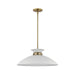 Pendant Nuvo 60-7464 Perkins - 1 Light - Medium Pendant - Matte White with Burnished Brass Nuvo