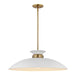 Pendant Nuvo 60-7465 Perkins - 1 Light - Large Pendant - Matte White with Burnished Brass Nuvo