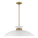Pendant Nuvo 60-7465 Perkins - 1 Light - Large Pendant - Matte White with Burnished Brass Nuvo