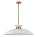 Pendant Nuvo 60-7465 Perkins - 1 Light - Large Pendant - Matte White with Burnished Brass Nuvo