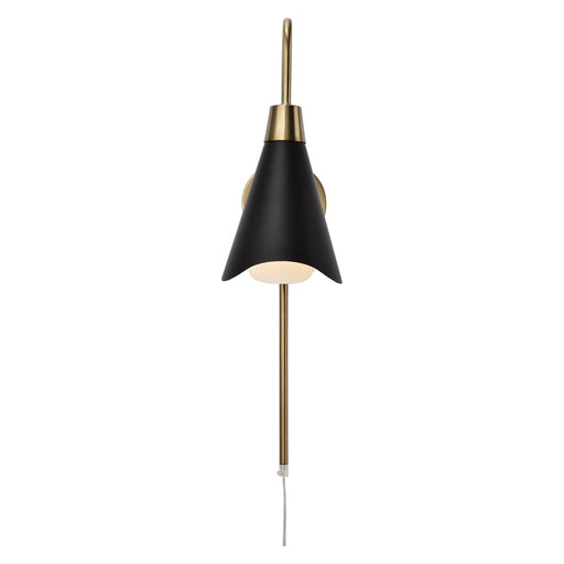 Sconce Nuvo 60-7467 Tango - 1 Light - Wall Sconce - Matte Black with Burnished Brass Nuvo