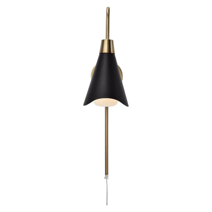Sconce Nuvo 60-7467 Tango - 1 Light - Wall Sconce - Matte Black with Burnished Brass Nuvo