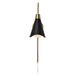 Sconce Nuvo 60-7467 Tango - 1 Light - Wall Sconce - Matte Black with Burnished Brass Nuvo