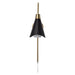 Sconce Nuvo 60-7467 Tango - 1 Light - Wall Sconce - Matte Black with Burnished Brass Nuvo