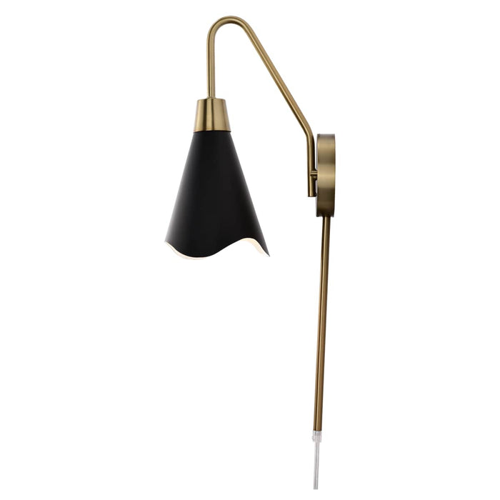 Sconce Nuvo 60-7467 Tango - 1 Light - Wall Sconce - Matte Black with Burnished Brass Nuvo