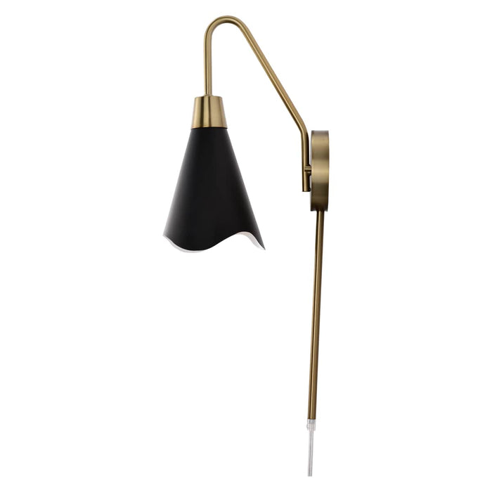 Sconce Nuvo 60-7467 Tango - 1 Light - Wall Sconce - Matte Black with Burnished Brass Nuvo