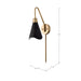 Sconce Nuvo 60-7467 Tango - 1 Light - Wall Sconce - Matte Black with Burnished Brass Nuvo