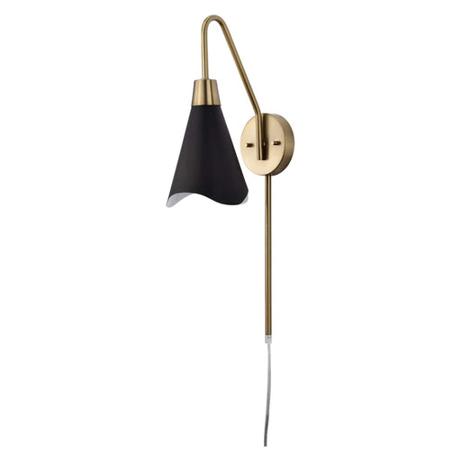 Sconce Nuvo 60-7467 Tango - 1 Light - Wall Sconce - Matte Black with Burnished Brass Nuvo