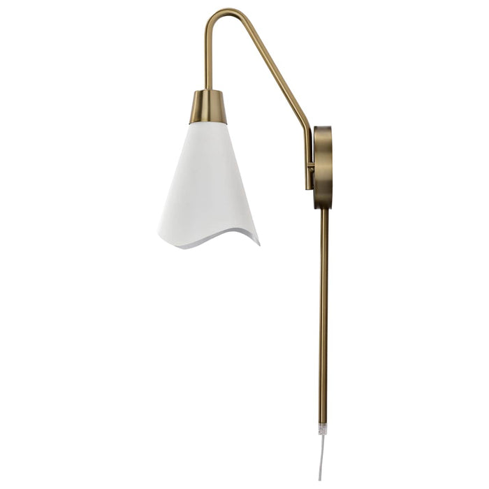 Sconce Nuvo 60-7468 Tango - 1 Light - Wall Sconce - Matte White with Burnished Brass Nuvo