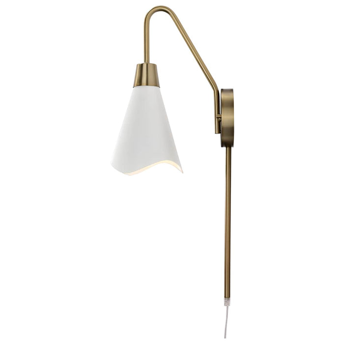 Sconce Nuvo 60-7468 Tango - 1 Light - Wall Sconce - Matte White with Burnished Brass Nuvo
