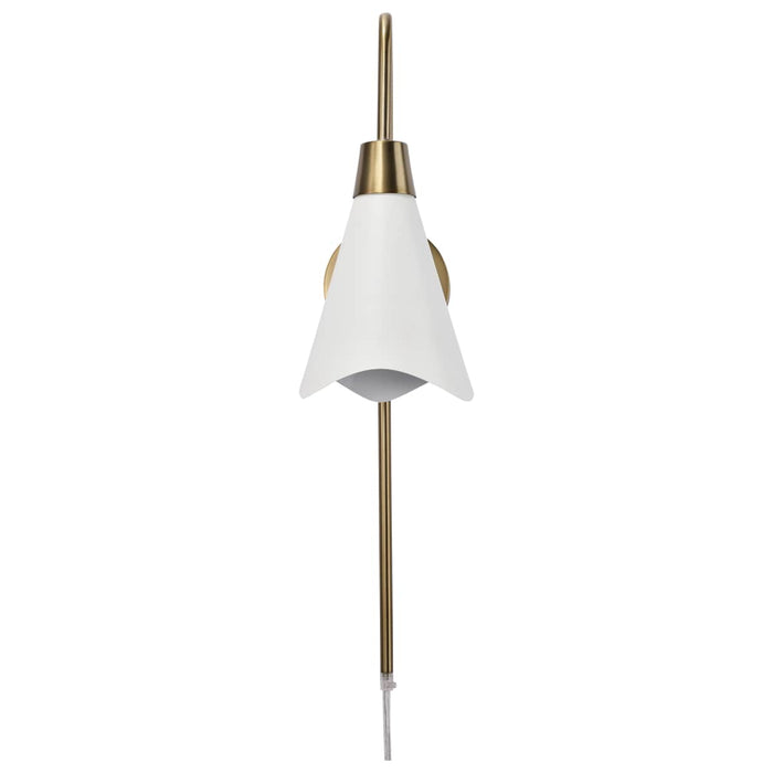 Sconce Nuvo 60-7468 Tango - 1 Light - Wall Sconce - Matte White with Burnished Brass Nuvo