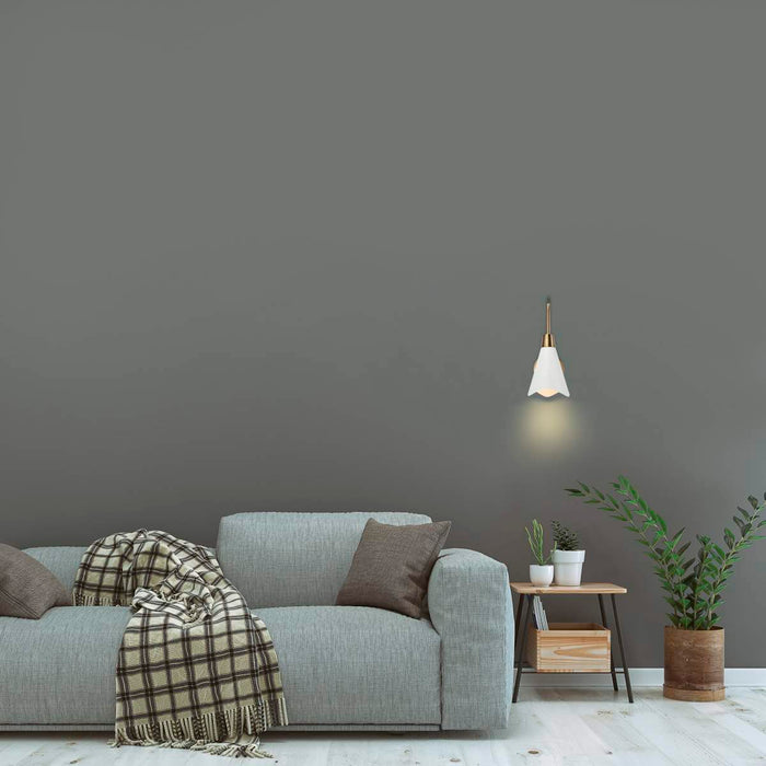 Sconce Nuvo 60-7468 Tango - 1 Light - Wall Sconce - Matte White with Burnished Brass Nuvo