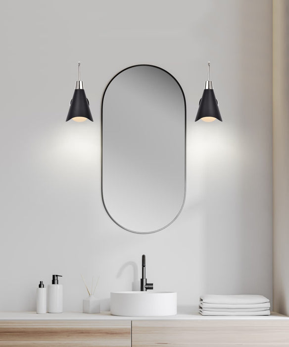 Sconce Nuvo 60-7469 Tango - 1 Light - Wall Sconce - Matte Black with Polished Nickel Nuvo