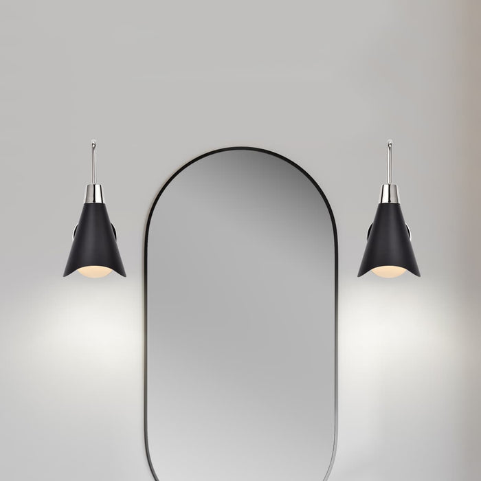 Sconce Nuvo 60-7469 Tango - 1 Light - Wall Sconce - Matte Black with Polished Nickel Nuvo