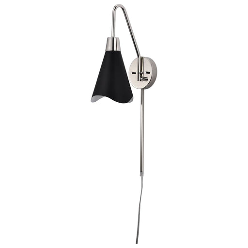 Sconce Nuvo 60-7469 Tango - 1 Light - Wall Sconce - Matte Black with Polished Nickel Nuvo