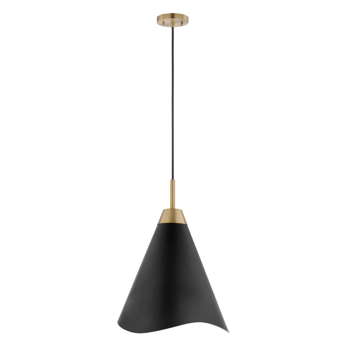 Pendant Nuvo 60-7470 Tango - 1 Light - Small Pendant - Matte Black with Burnished Brass Nuvo