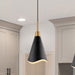 Pendant Nuvo 60-7470 Tango - 1 Light - Small Pendant - Matte Black with Burnished Brass Nuvo