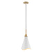 Pendant Nuvo 60-7471 Tango - 1 Light - Small Pendant - Matte White with Burnished Brass Nuvo