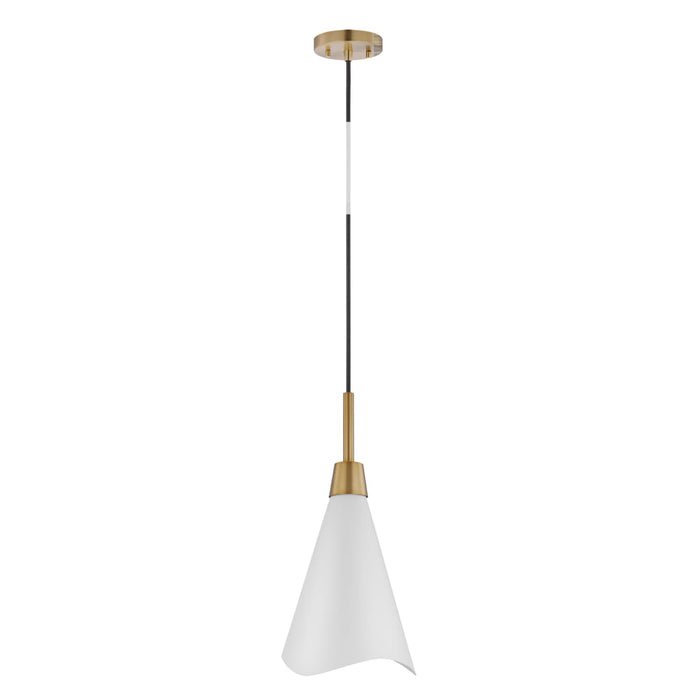 Pendant Nuvo 60-7471 Tango - 1 Light - Small Pendant - Matte White with Burnished Brass Nuvo